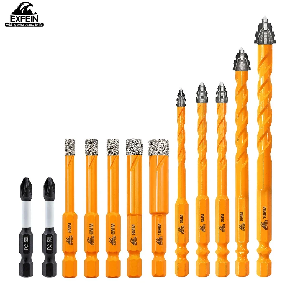 Quick Fit Shank Carbide Drill Core Bit for Wood Plastic PVC Pipe Foam Brick Tile - Hole Saw Drill Bit for Home Improvement