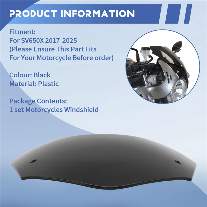 

BT-Motorcycles Sport Wind Deflector Retro Windshield For Suzuki SV650X 2017-2025 SV 650X