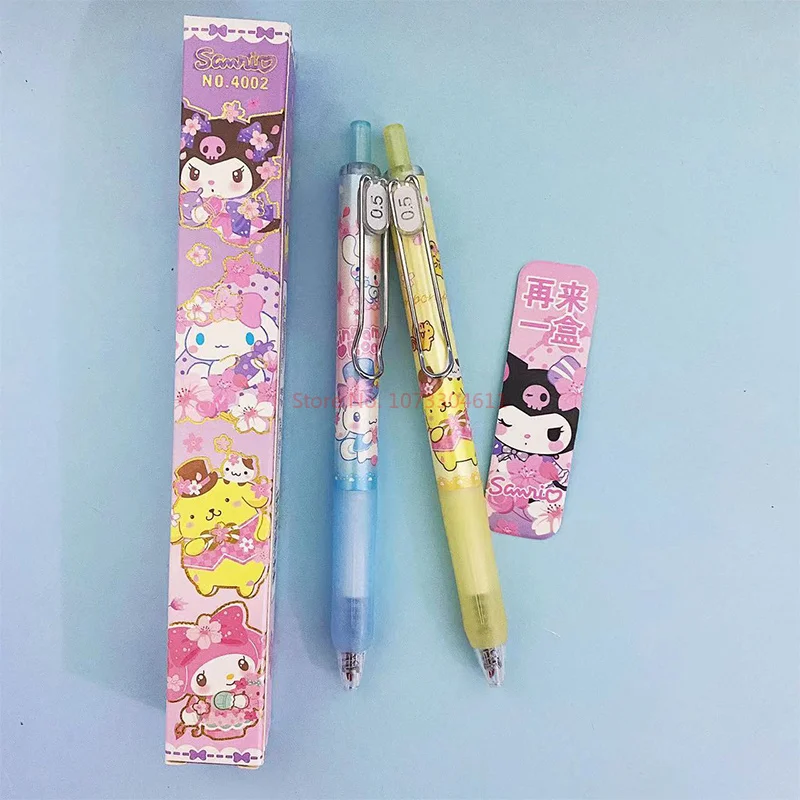 Imagem -05 - Sanrio Cinnamoroll e Hellokitty Pochacco Caneta Neutra Lápis Preto Flexível Estudante Papelaria Presente Kuromi Atacado 12 Pcs 24 Pcs