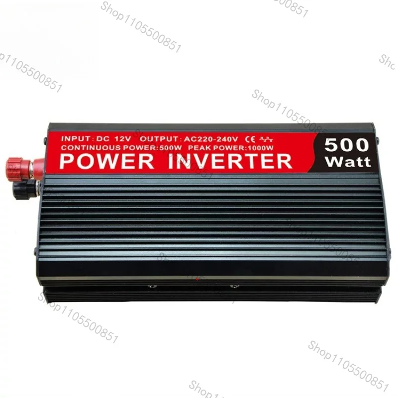 500W Black Household Power Inverter Universal Triple Socket USB Output DC12V to AC220V Converter
