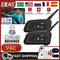 EJEAS V6C PRO Football Referee Ear Hanging Interphone Full Duplex Wireless Bluetooth Headset Best Soccer Communicator Waterproof