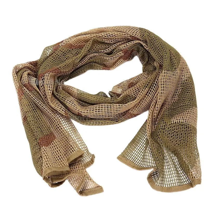 Men Scarves Arab Tactical Desert KeffIyeh Net Cloth Scarf Shawl Cotton Blend Face Mask Scarves Sniper Face Veil