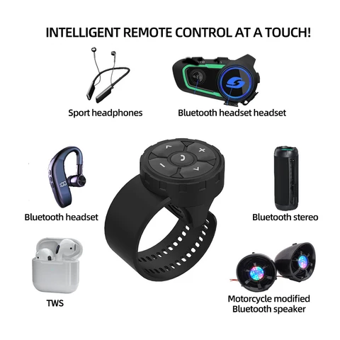 Беспроводной пульт дистанционного управления Bluetooth, водонепроницаемая BT 5,3 гарнитура для мотоциклетного шлема, контроллер, велосипедный руль, медиа-контроллер с кнопками
