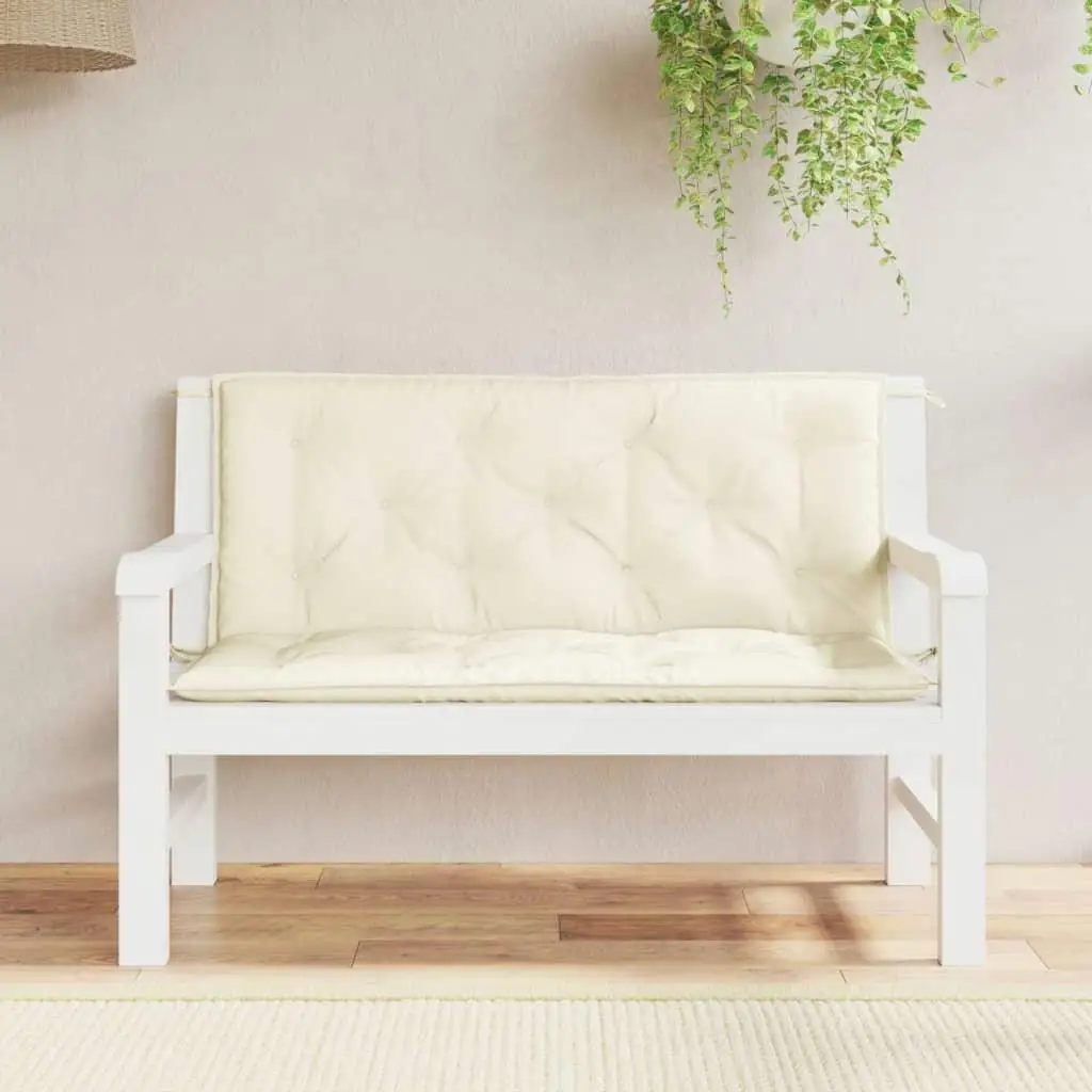 

Outdoor Garden Bench Cushion Cream White 47.2x39.4x2.8in Waterproof Oxford Fabric