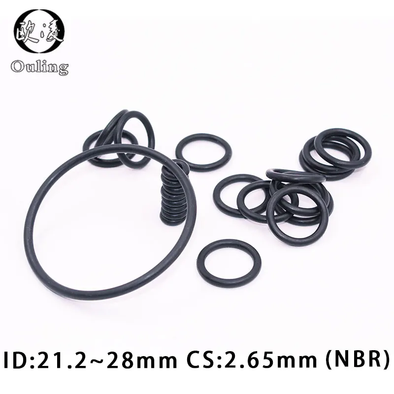 30PCS/lot Rubber Ring NBR Sealing O-Ring CS2.65mm Thickness ID21.2/22.4/23.6/25/25.8/26.5/28mm O Ring Seal Gasket Rings Washer