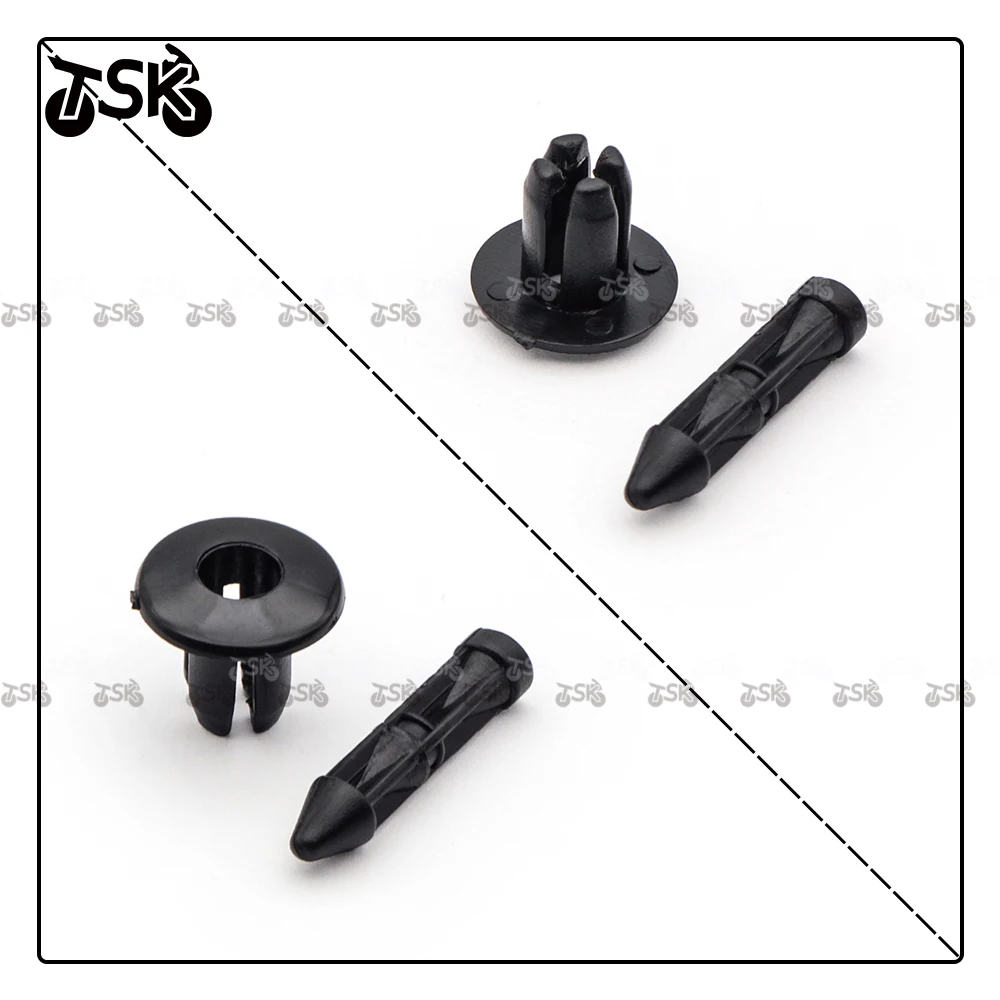 20 PCS 6mm Black Rivet Fairing Body Trim Panel Fastener Screw Clips For Honda DUCATI KTM BMW KAWASAKI Parts Wholesale