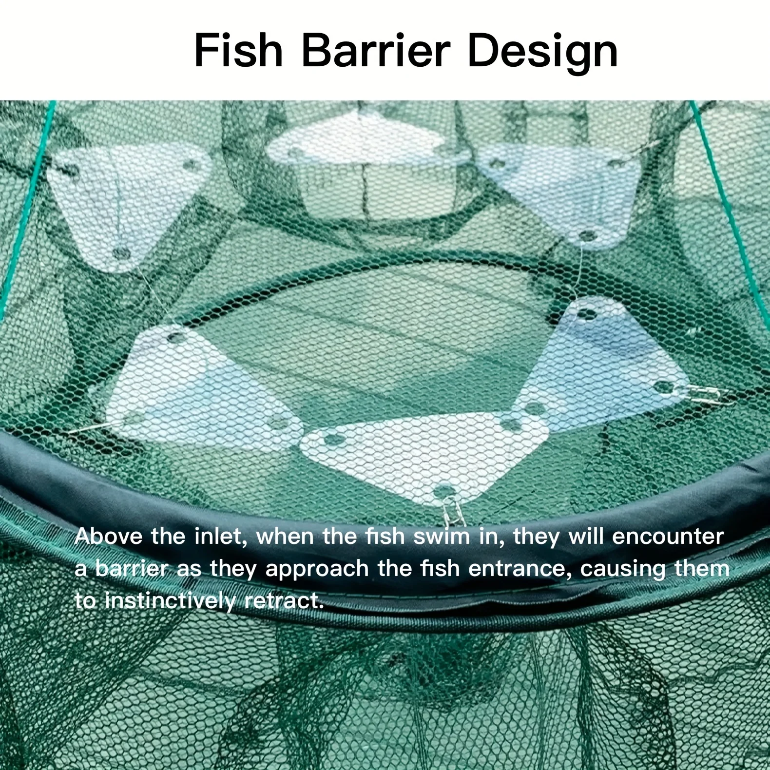 Multifunction Double-layer Anti-escape Fishing Mesh Cage, Fish Shrimp Cage Automatic Fishing Net with 13/15 Holes Fishing Tackle