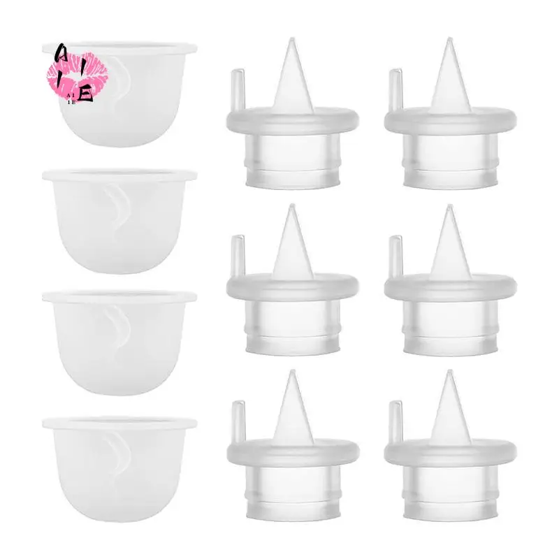 A11E-6Pcs Duckbill Valves And 4Pcs Silicone Diaphragm For Zomee Z1/Z2/Babybuddha/NCVI 8782/8780/Motif Twist Breast Pump