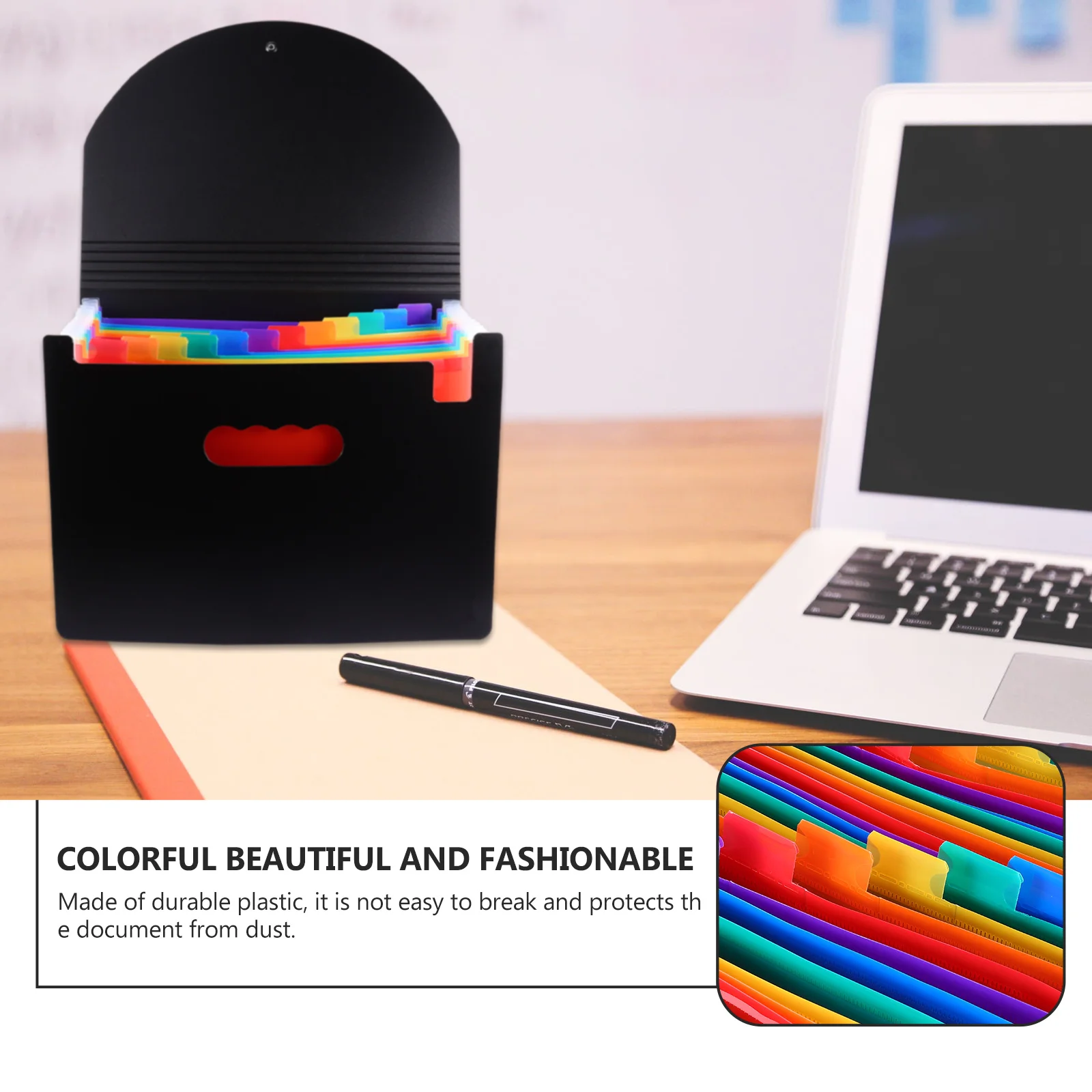 

1Pcs Rainbow File Folder 12-Layer Expanding File Holder Premium Plastic Document Storage Solution Organ Shape Design Folder