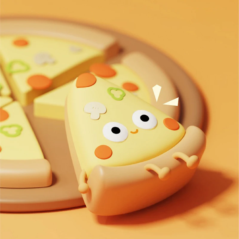 LED Night Light Eye Protection Soft Light Pizza With Light Pinch Dimming Sleep Light With Delayed Turn Off For Bedroom Bedside