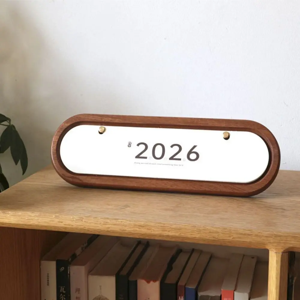 

Creative Wooden 2026 Calendar Simplicity Year of The Horse Desktop Calendar with Base Schedule Planner Home