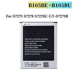 Bilashmart 1 2PCCS/LOT BackShell Replacement Battery B105BE B105BU Samsung S7275 S7278 S7278U GT S7275R Phone Batteries 1800mAh