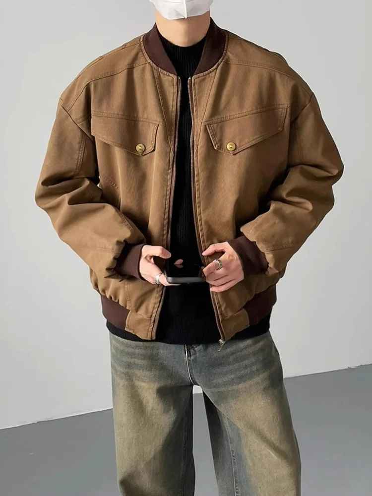 

American Sle Street Workwear Jaet, мужская весенне-осенняя винтажная бейсбольная одежда Harington, свободная посадка, ветрозащитное пальто