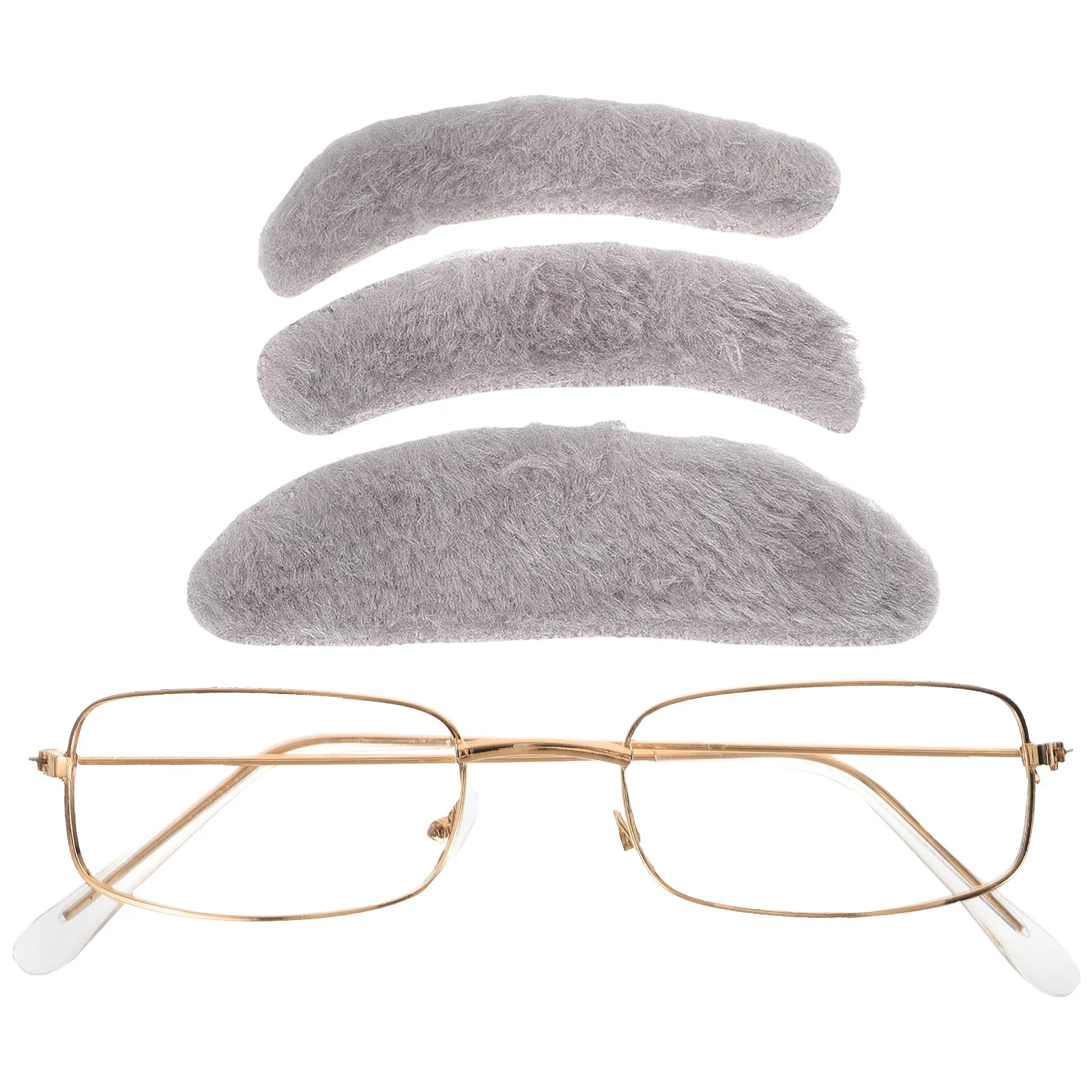1Set Old Man Beard Eyebrows Glasses Set Realistic Cosplay Accessories for Halloween Costume Party Fake Eyebrows