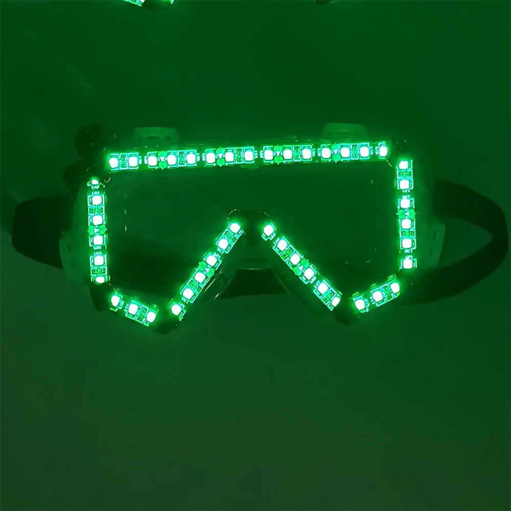 Magicool New Design Led Gloves Glasses Glowing Creative Fashion Luminous Goggles DJ Bar Party Halloween Props Sunglasses