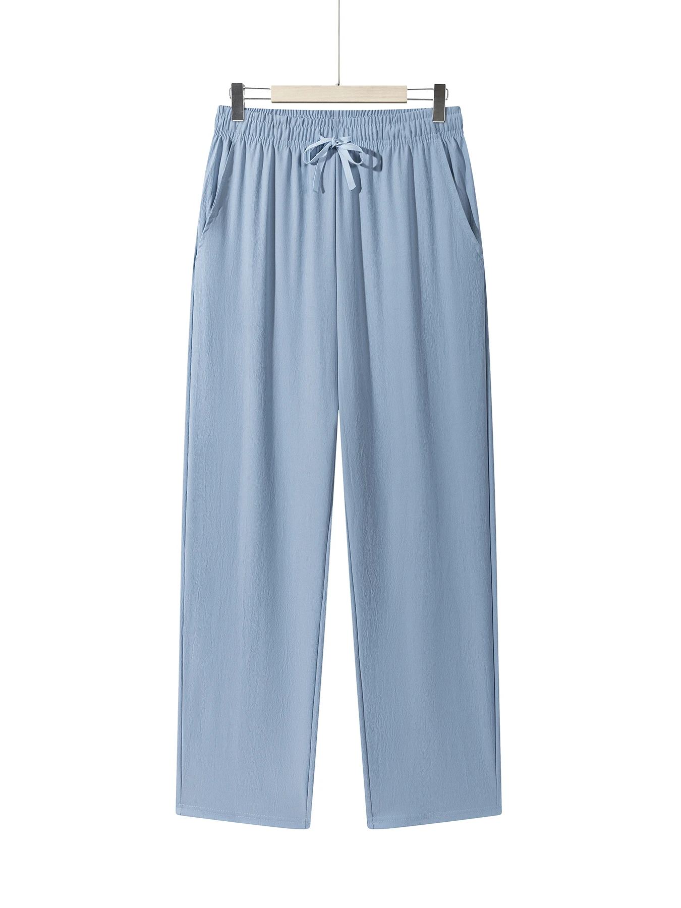 Männer Leichte Hosen Casual Einfarbig Jogginghose Gerade Kordelzug Atmungsaktive Baggy Loos Hosen Streetwear Hosen Männer – Detail 10