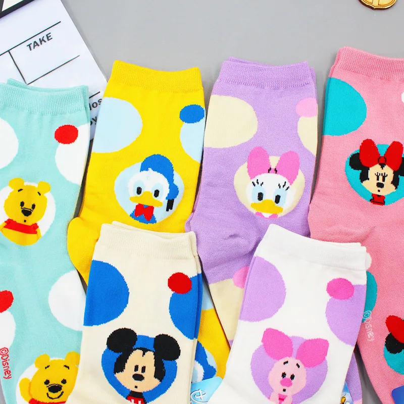 Disney Cartoon Mickey Minnie Daisy Duck Printing Stockings Women's Autumn and Winter New Cute Cartoon Medium Socks