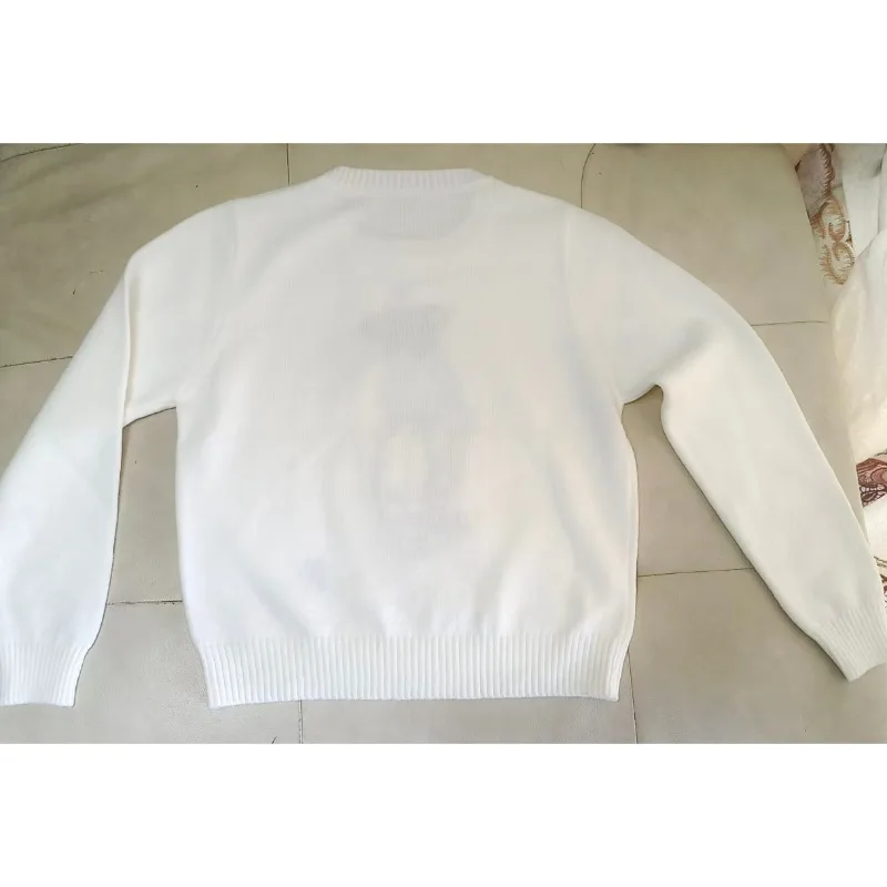 Nuovo arrivo Cartoon Teddy Bear Ricamo Pullover Donna Autunno Nuovo O-Collo Manica lunga Maglieria in cashmere Maglione stile preppy