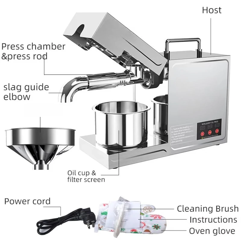 B03 Home Oil Press Small Stainless Steel Kitchen Appliances Export Wholesale Cross-border view 5