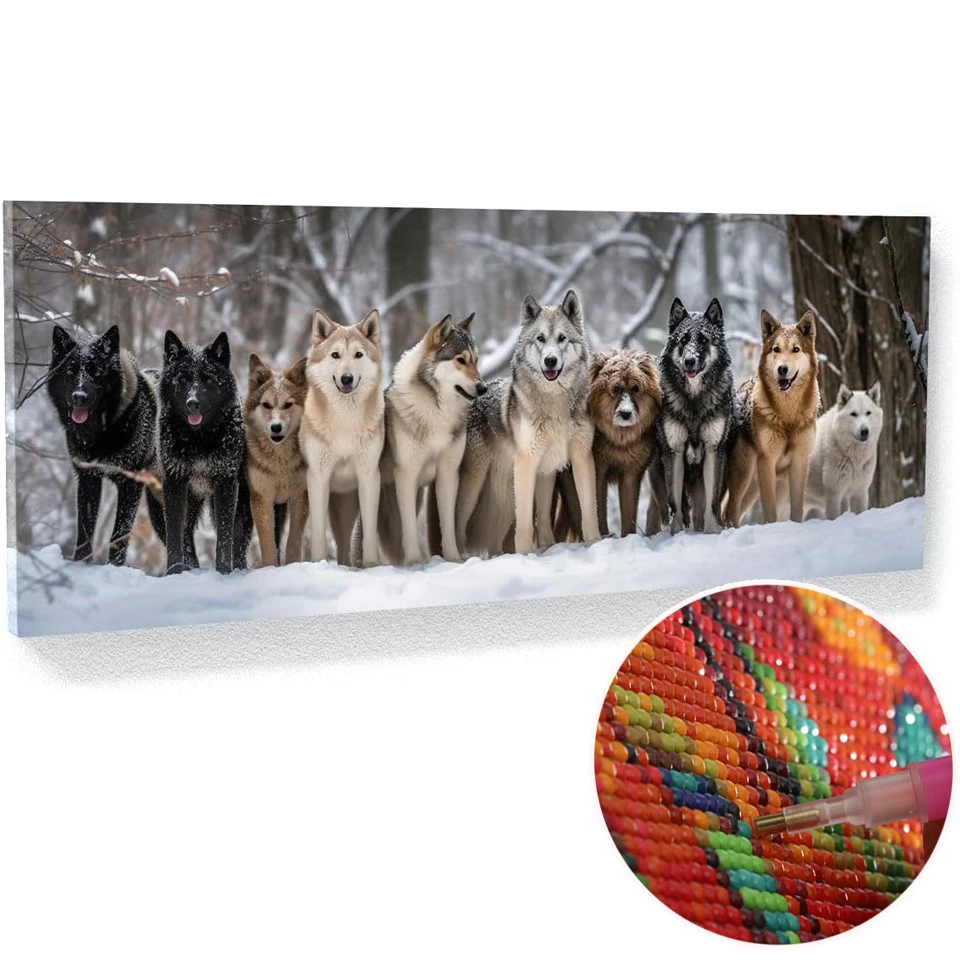 Animal Wild Beauty Wolves Snowy DIY Diamond painting Kits Handicraft Diamond Embroidery New 2024 Diamond Mosaic Home Decor