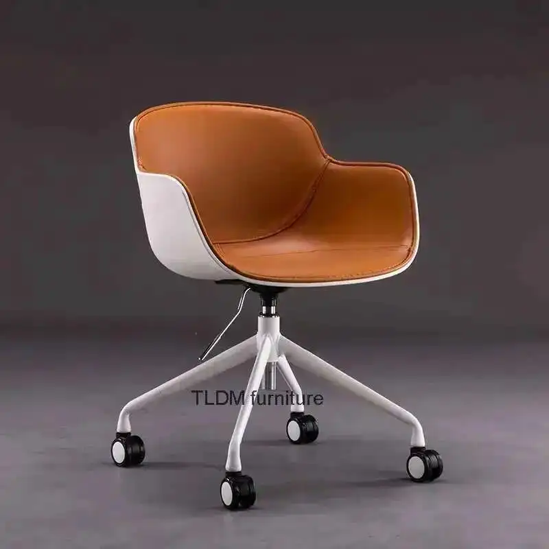 

Скандинавские пластиковые офисные стулья для офисной мебели, удобный сидячий рабочий стол, стул с подъемником, поворотная спинка, компьютерный стул CN