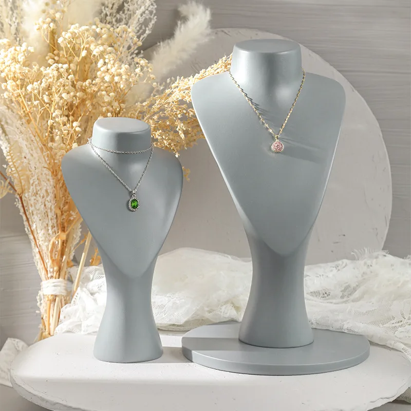 

Grey Necklace Display Neck Insula Plaster Jewelry Display Necklace Model Neck Stand Portrait Necklace Hanger