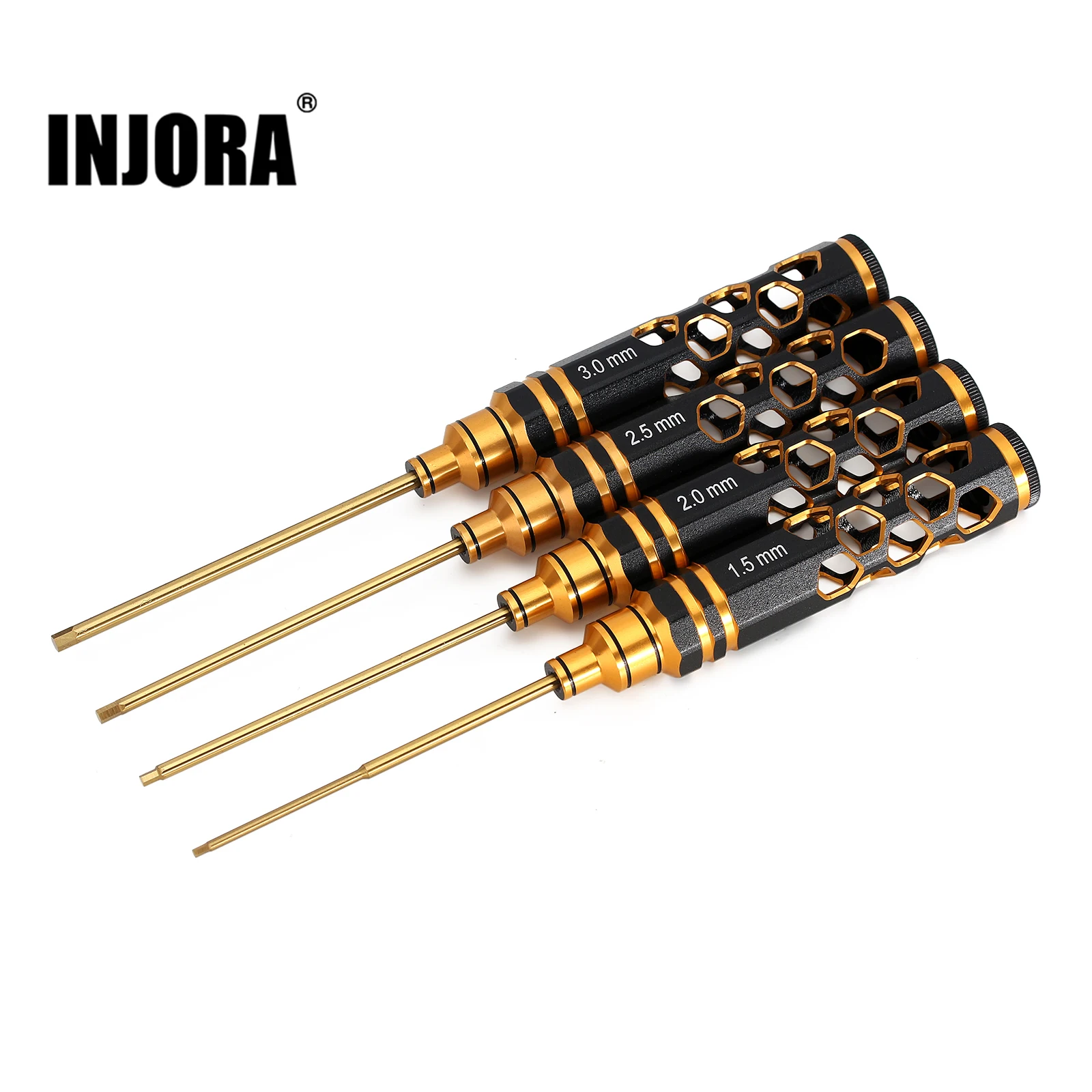 INJORA 4PCS HSS 1.5/2.0/2.5/3mm Hexagon Screwdriver Repair Tool Kit for RC Model Car Boat Helicopter