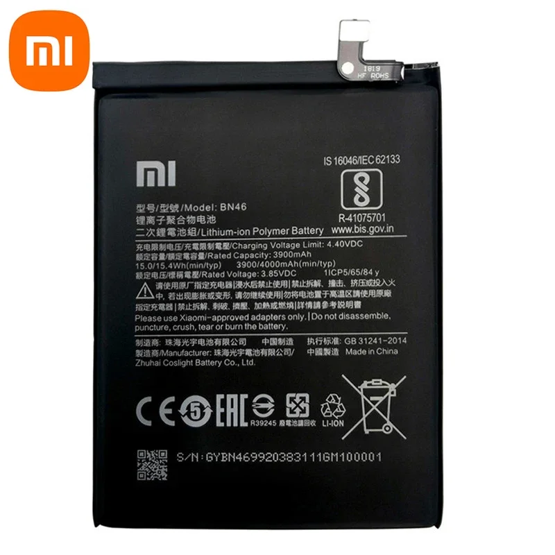 100% Original Replacement Battery BN46 For Xiaomi Redmi Note8 Note 8T 8 Redmi 7 Redmi7 Genuine Phone Battery 4000mAh Free Tools