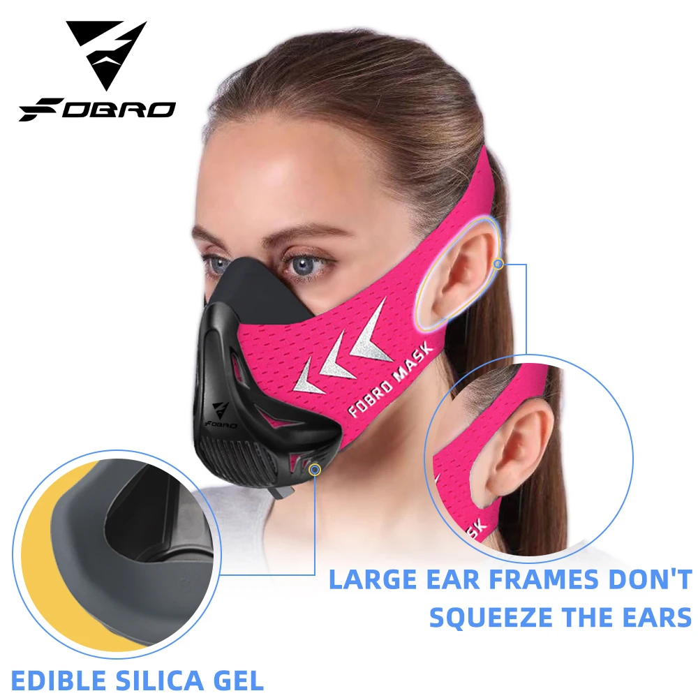 Pink Sport Mask Training Running Mask Fitness Gym Workout Cycling Elevation High Altitude Training Conditioning Cardio Mask