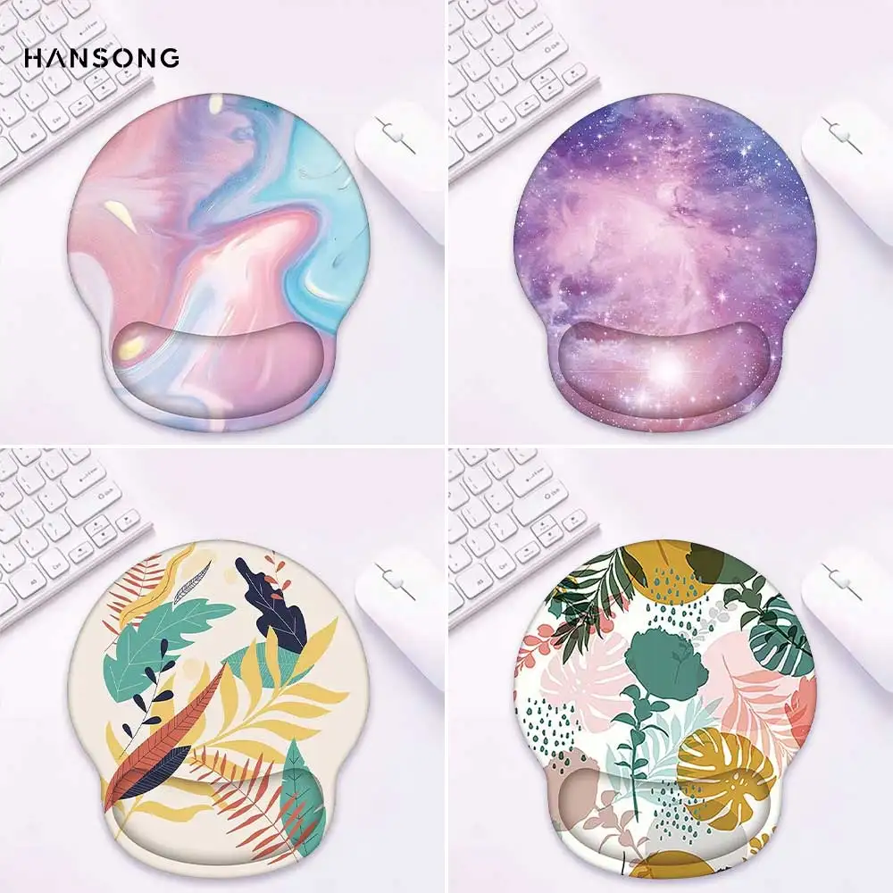 Colorful Wrist Mouse Pad Wrist Guard Mouse Pad Office Desk Learning Pad Soft And Comfortable Memory Cotton Rebound Desktop Mat