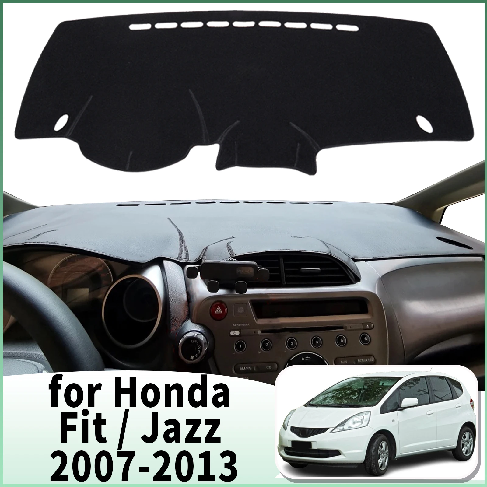 for Honda Jazz 2007-2013 Fit Shuttle 2011-2014 Dashmat Car Accessories Dashboard Cover Pad DashMat Sunshade Protective Carpet