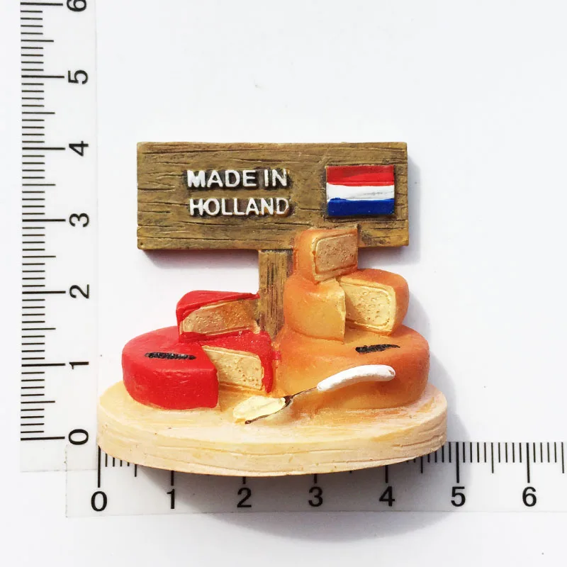 Handmade Painted Switzerland Holland Cheese Fondue 3D Fridge Magnets Tourism Souvenirs Refrigerator Magnetic Stickers
