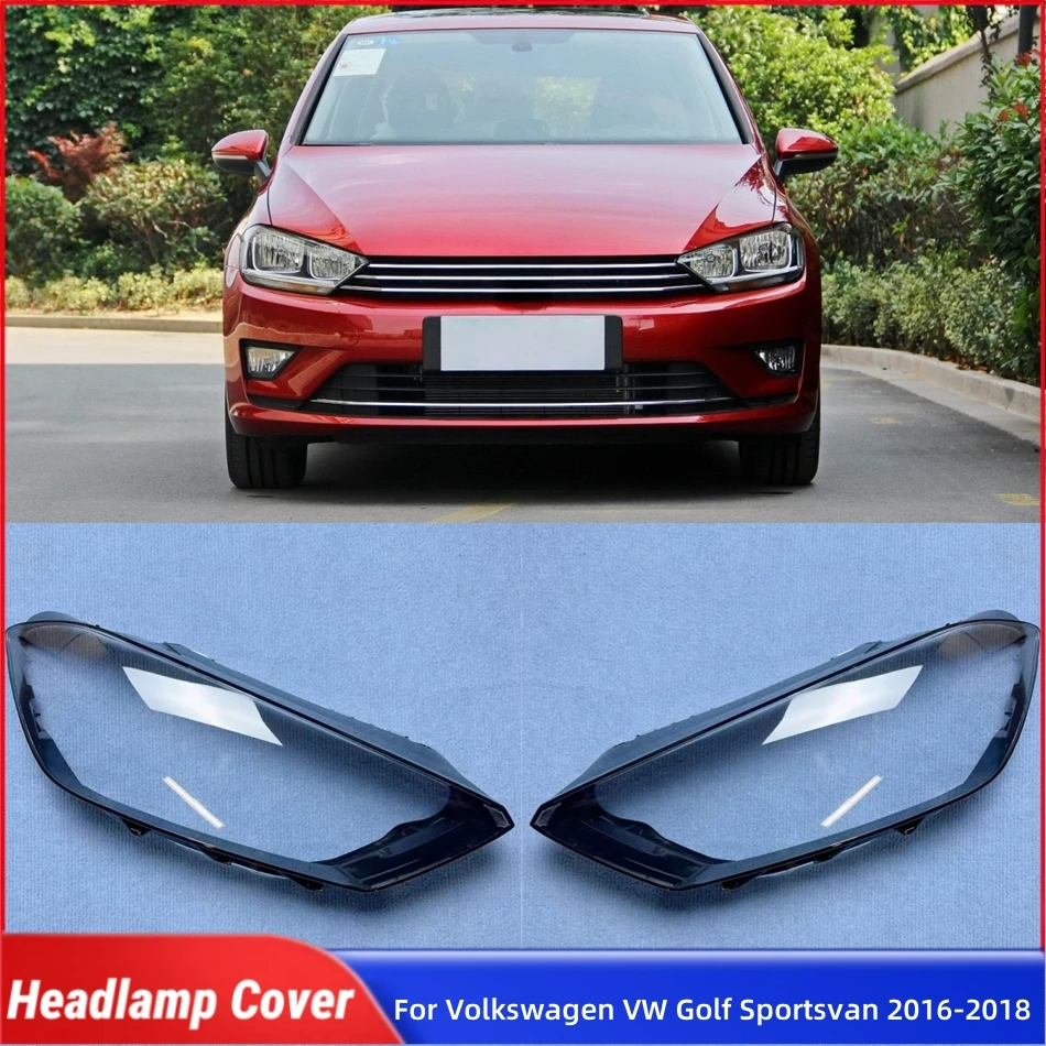 For Volkswagen VW Golf Sportsvan 2016 2017 2018 Car Gadgets Lampshade Headlights Lens Car Front Headlight Lens Cover Lights Shel