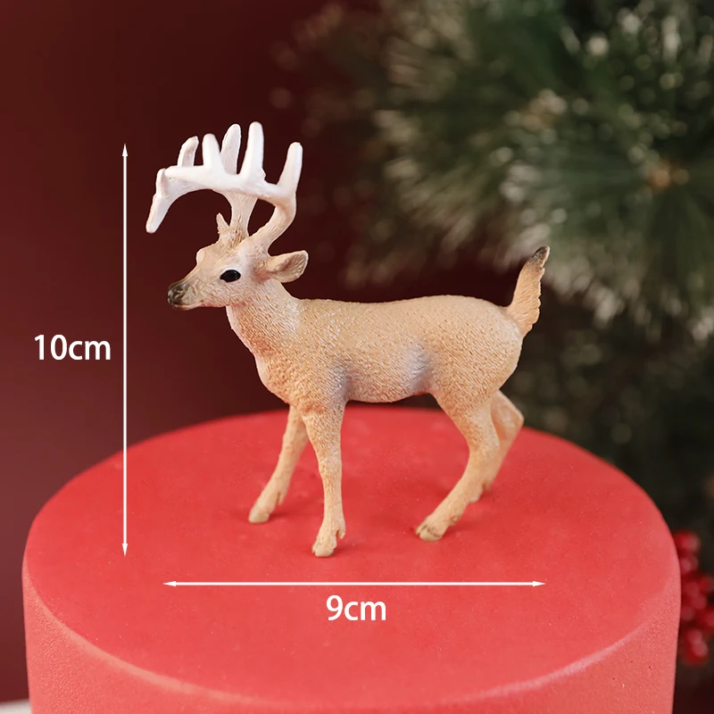 Deer Baby Birthday Cake Topper Acrylic Flowers for Kids Children Girls Little Gifts Cake Decorating Cupcake Animal Toppers