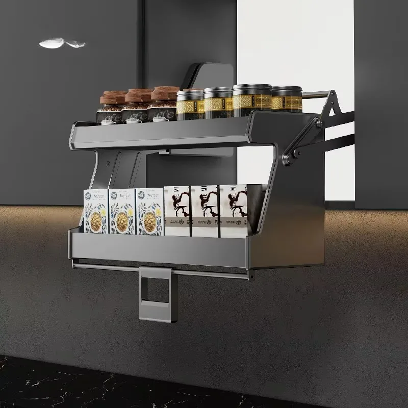 Kitchen Furniture Intelligent Lifting Up and Down Basket-Electric Aluminum Elevator Frame System for Automatic Kitchen Cabinets
