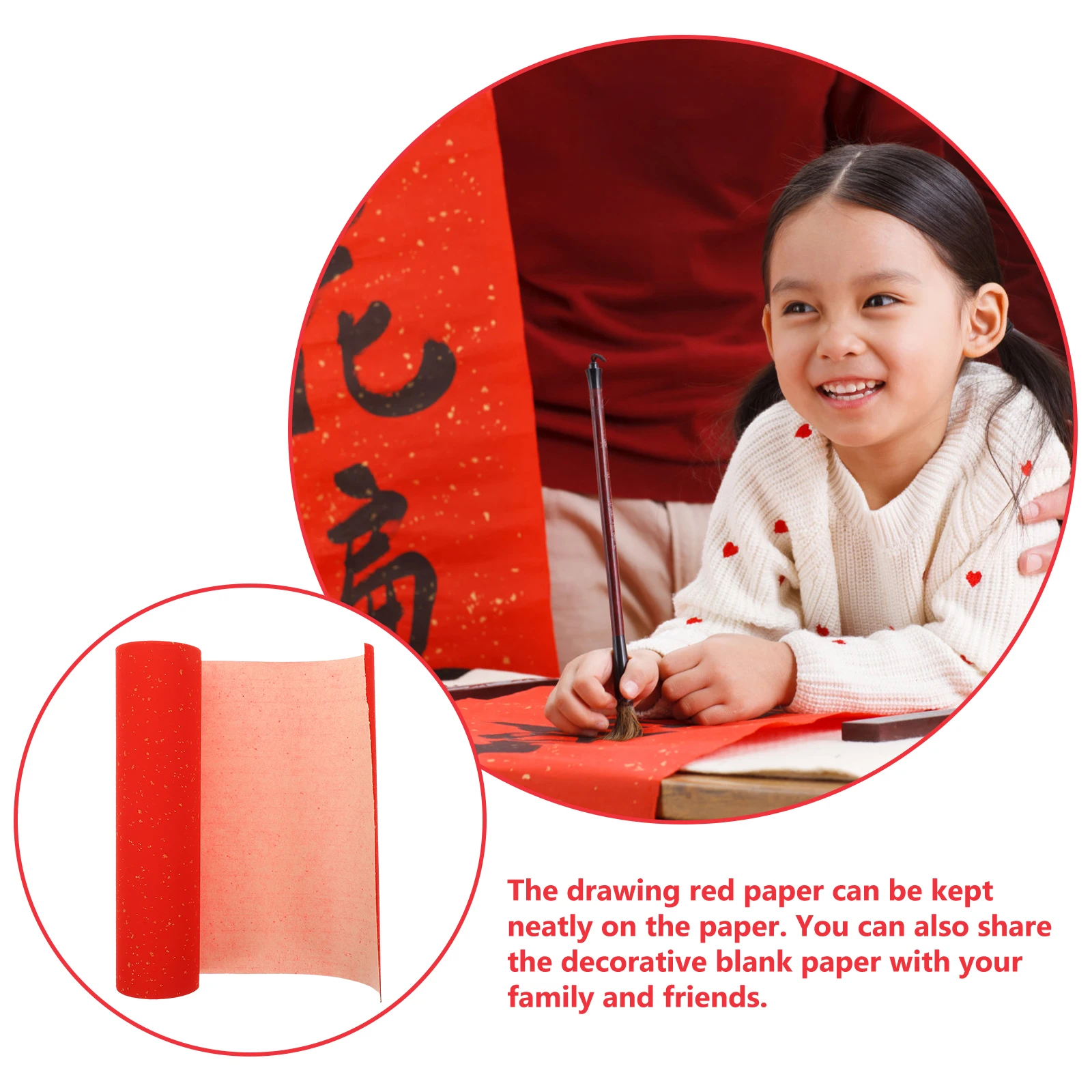 

Calligraphy Red Paper Durable Chinese Writing New Year Blank Party Fu Decorative 120x25cm Smooth Art Supplies Couplets