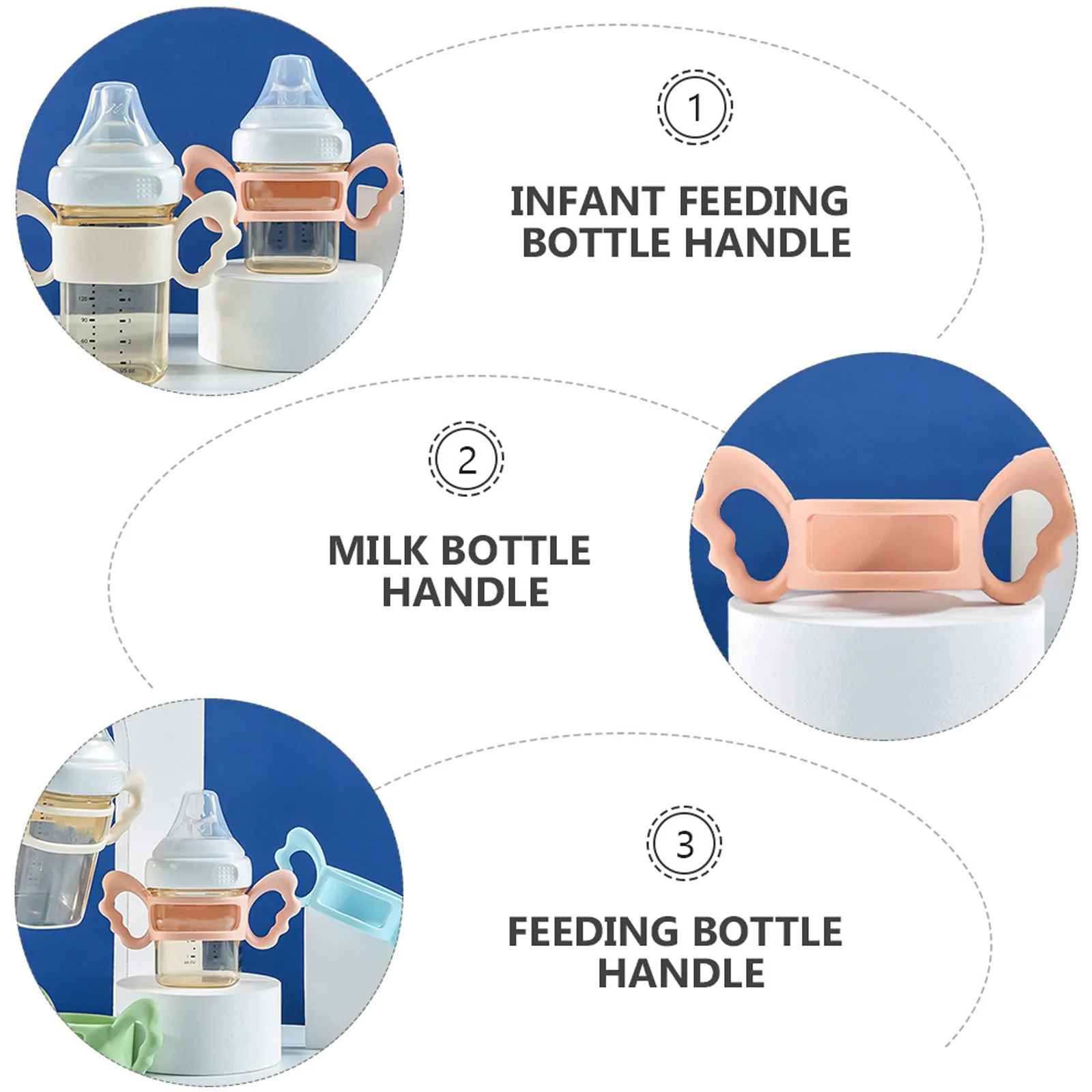 

1Pcs Universal Silicone Feeding Bottle Handle for Newborns Toddlers Ergonomic Design Non-Slip All Standard Milk