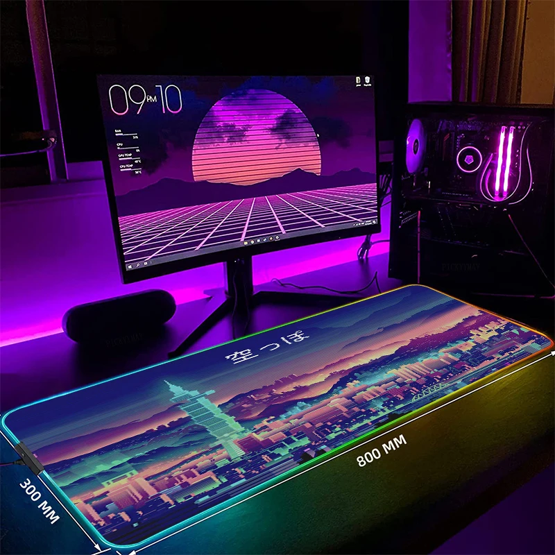 

RGB геймерский коврик для мыши, неоновый большой коврик для мыши, игровые коврики для мыши, светодиодные коврики для клавиатуры, светящиеся настольные коврики, Коврик Для Мыши для ПК