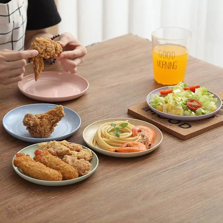 

Household wheat straw PP material dinner plate dipping plate fruit plate drop-proof small dish plate easy to clean non-stick oil