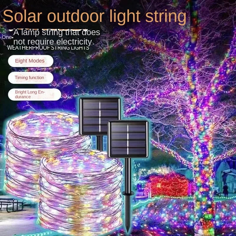

LED solar copper wire lamp outdoor courtyard light string wedding festival atmosphere decoration copper wire colored lamp