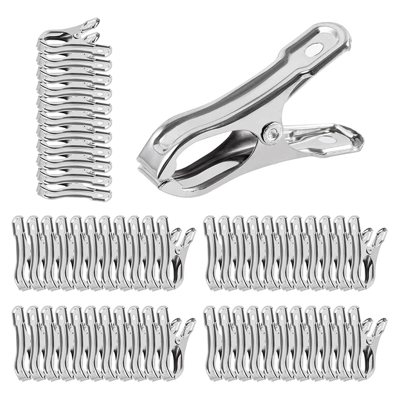 

60 PCS Garden Clips,Greenhouse Clamps Stainless Steel,Greenhuose Clips For Netting,Have A Strong Grip