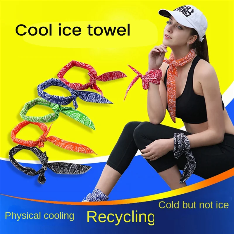 XSXS-10Piecce Cooling Scarf Ice Bandanas Camping Cooling Neck Wraps For Men Women Camping Running Outdoor Sports