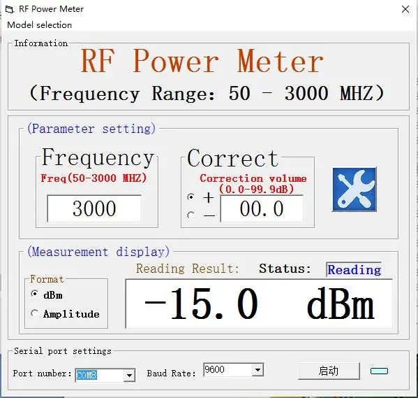 New 500MHz/3GHz/8GHz OLED RF Power Meter RF Attenuation Value Settable PC Sofware