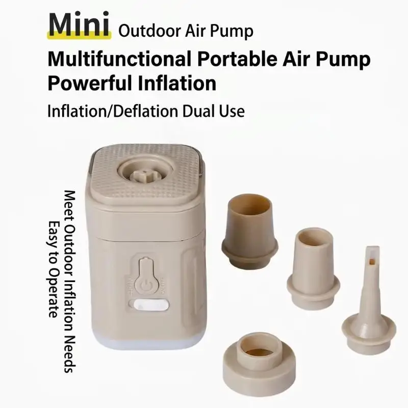 Mini Electric Air Pump with LED Light Fast Charge Inflator Deflator for Inflatable Sofa Pool Floats Camping Travel Hiking Trip