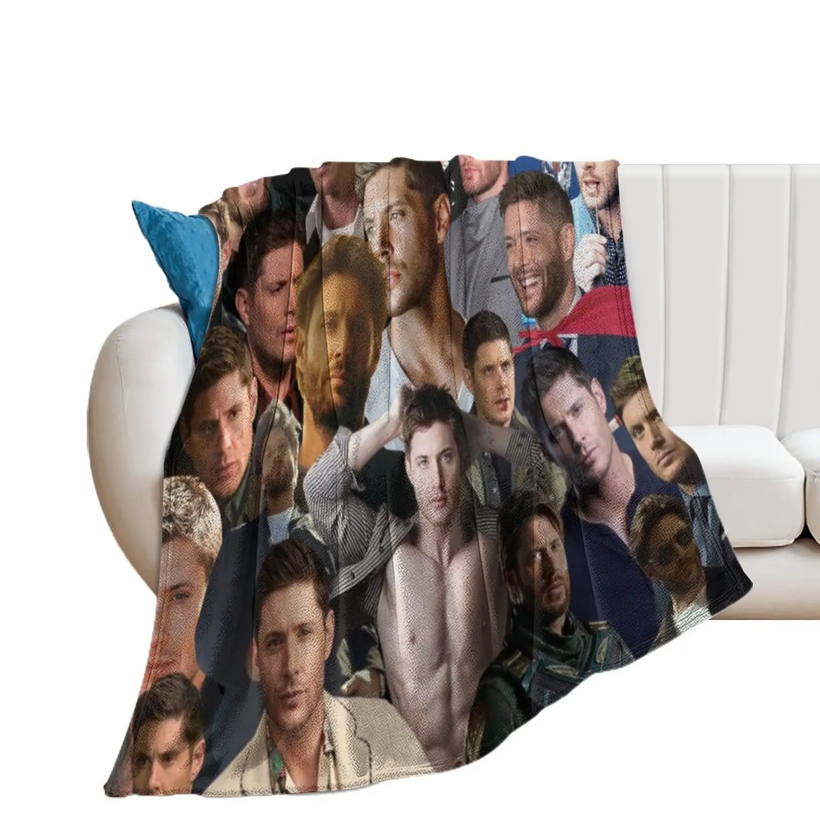 

jensen ackles photo collage Throw Blanket Decorative Sofa Soft Blankets