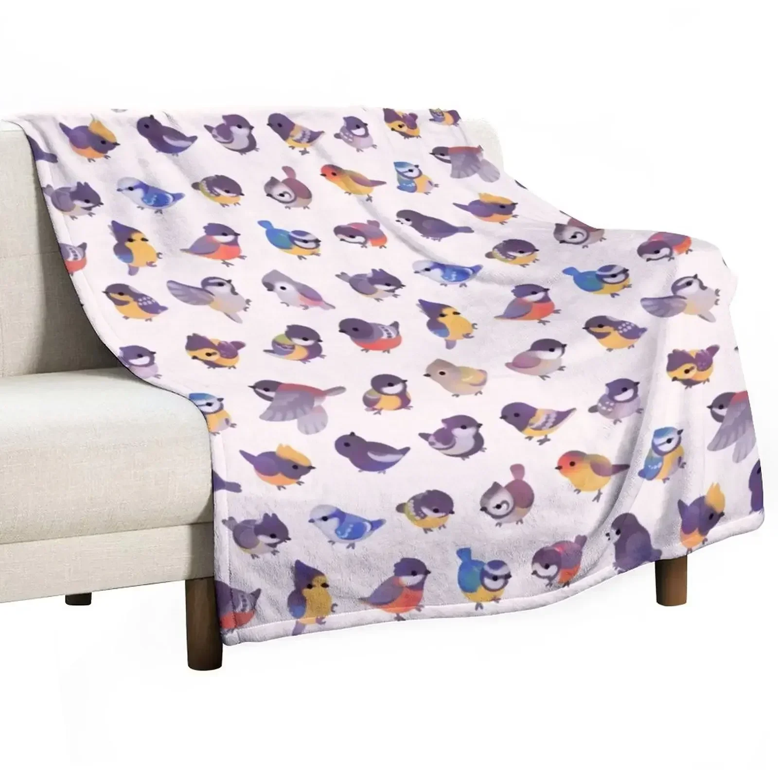 

Little bird (Paridae) Throw Blanket Cute Thermal Quilt Decorative Throw Blankets