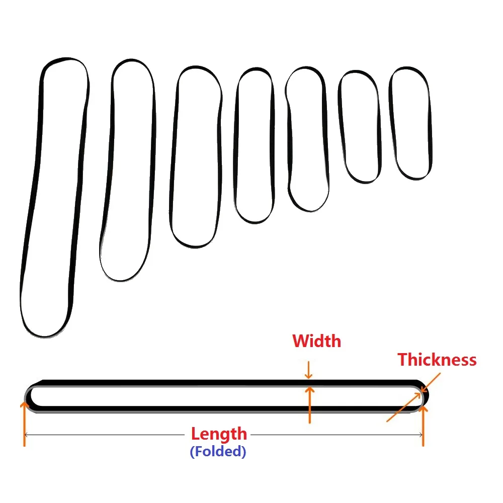 5MM Flat Rubber Drive Belts Popular in VCR Reel-to-reel Turntables Audio Cassette Players Recorders Camcorders And Car Stereos