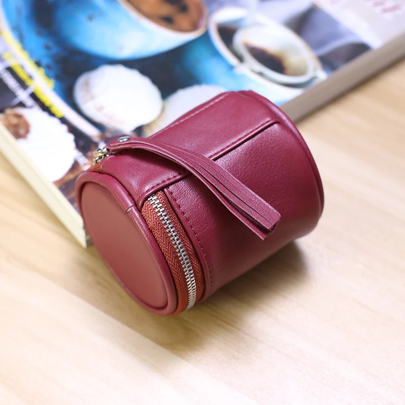 Leather Mini Zero Wallet Portable Mouth Red Envelope Earphone Bucket Bag Fashion Coin Storage Women\'s Bag Cosmetic Storage