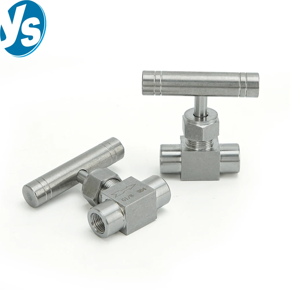 Needle Valve 304 Stainless Flow Control Water Gas Oil One-Shape Handle 1/8