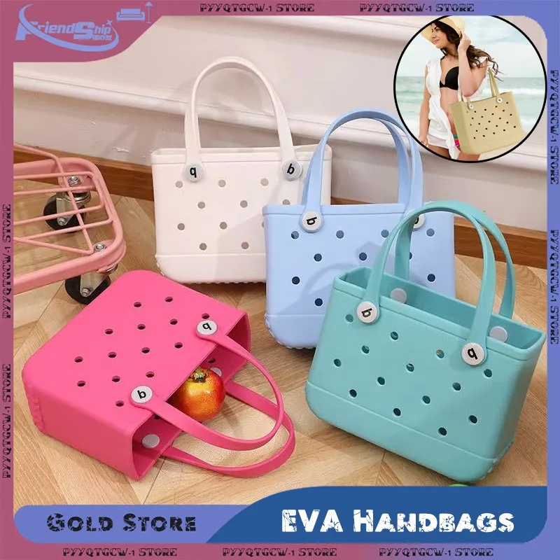 EVA Handbags Waterproof Beach Large Capacity Bag Multi-Purpose Storage Bags Women Fashion Tote Bag Outdoor Basket Shopping Bags